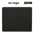 Aluminium alloy double-sided mouse pad in black with wrist support, 300x240mm size, flat on desk
