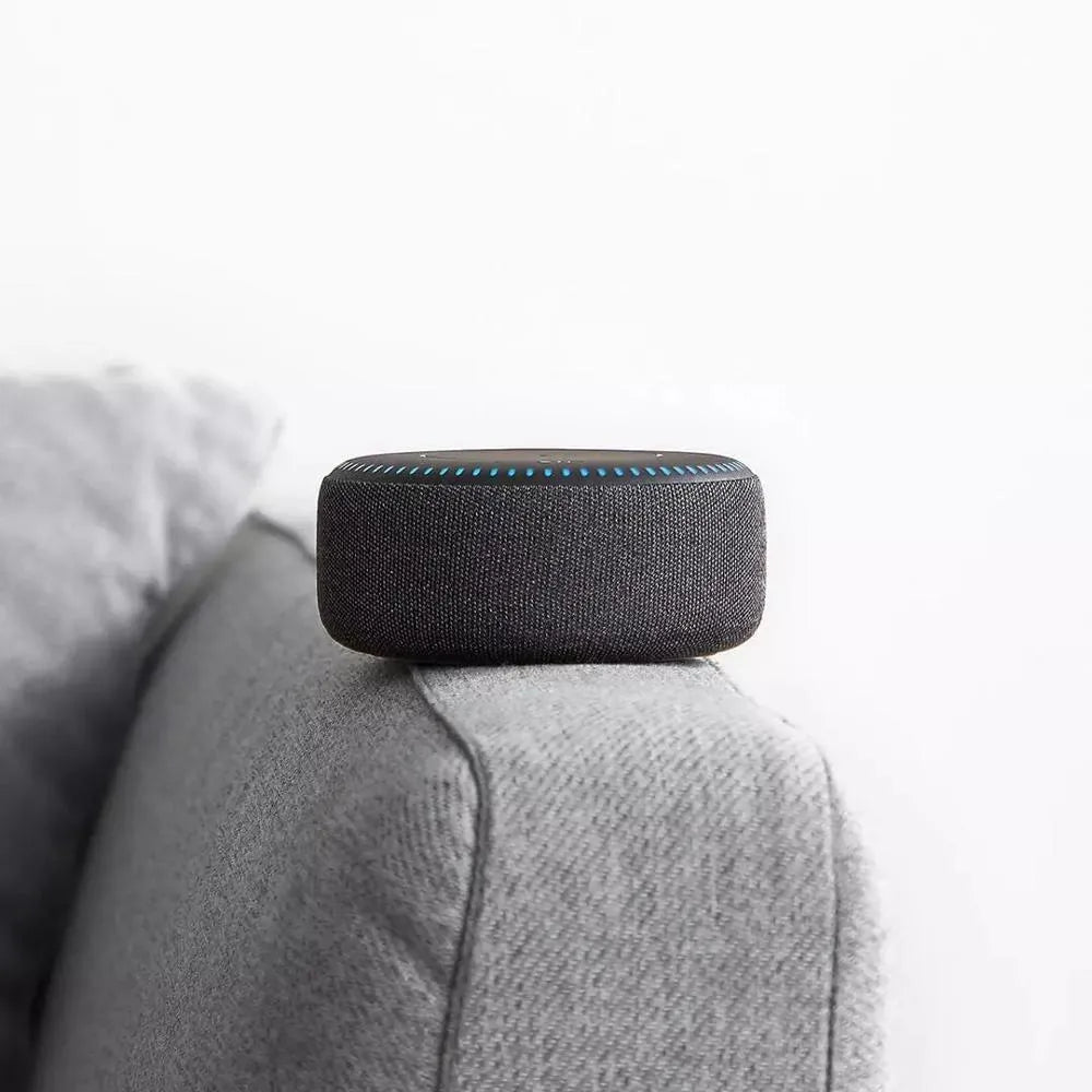 Black 20W Bluetooth speaker with wireless charger and white noise function on desk