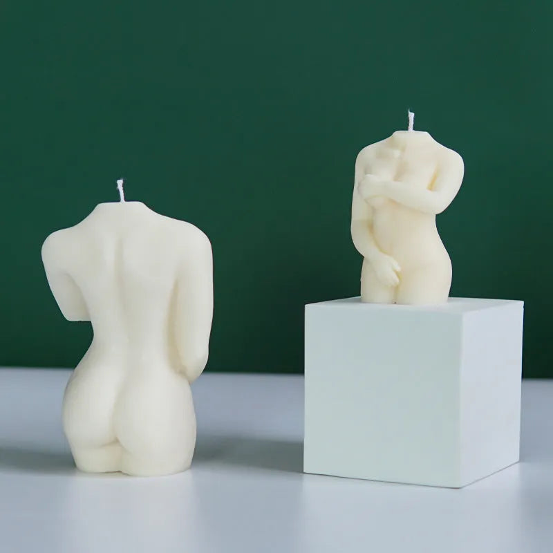 Shy Female Body silicone candle mould showing three female figure designs in flexible silica gel material
