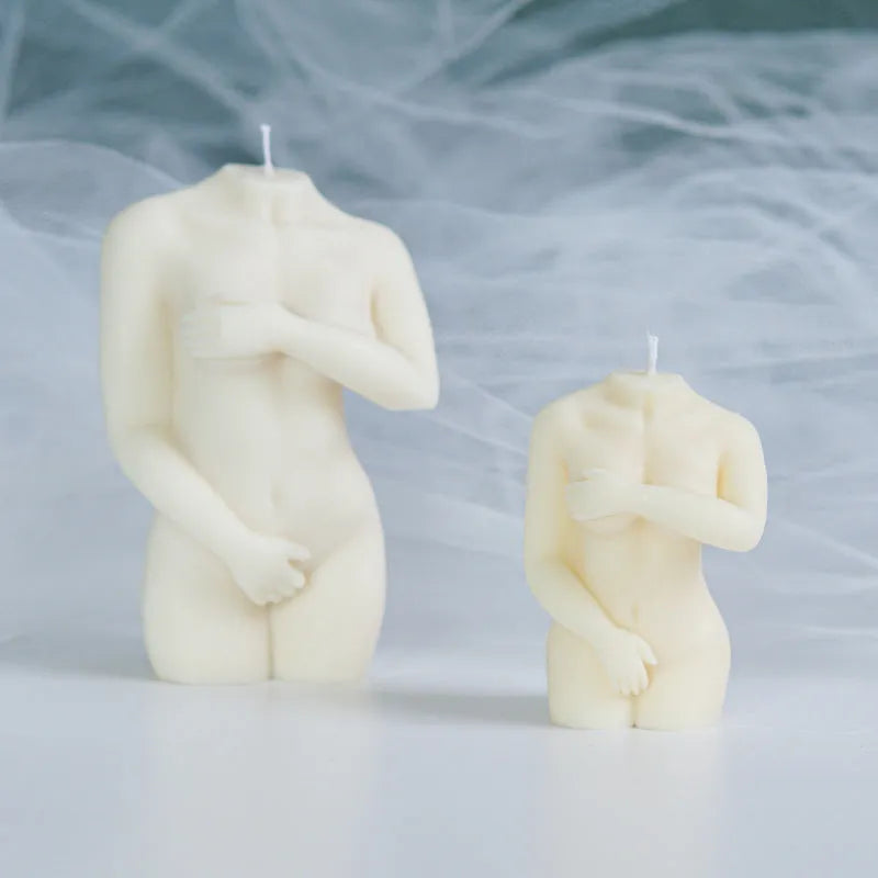 Shy Female Body silicone candle mould showing three female figure designs in flexible silica gel material