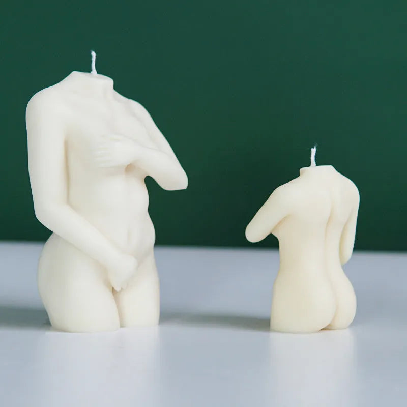 Shy Female Body silicone candle mould showing three female figure designs in flexible silica gel material