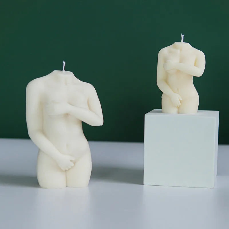 Shy Female Body silicone candle mould showing three female figure designs in flexible silica gel material