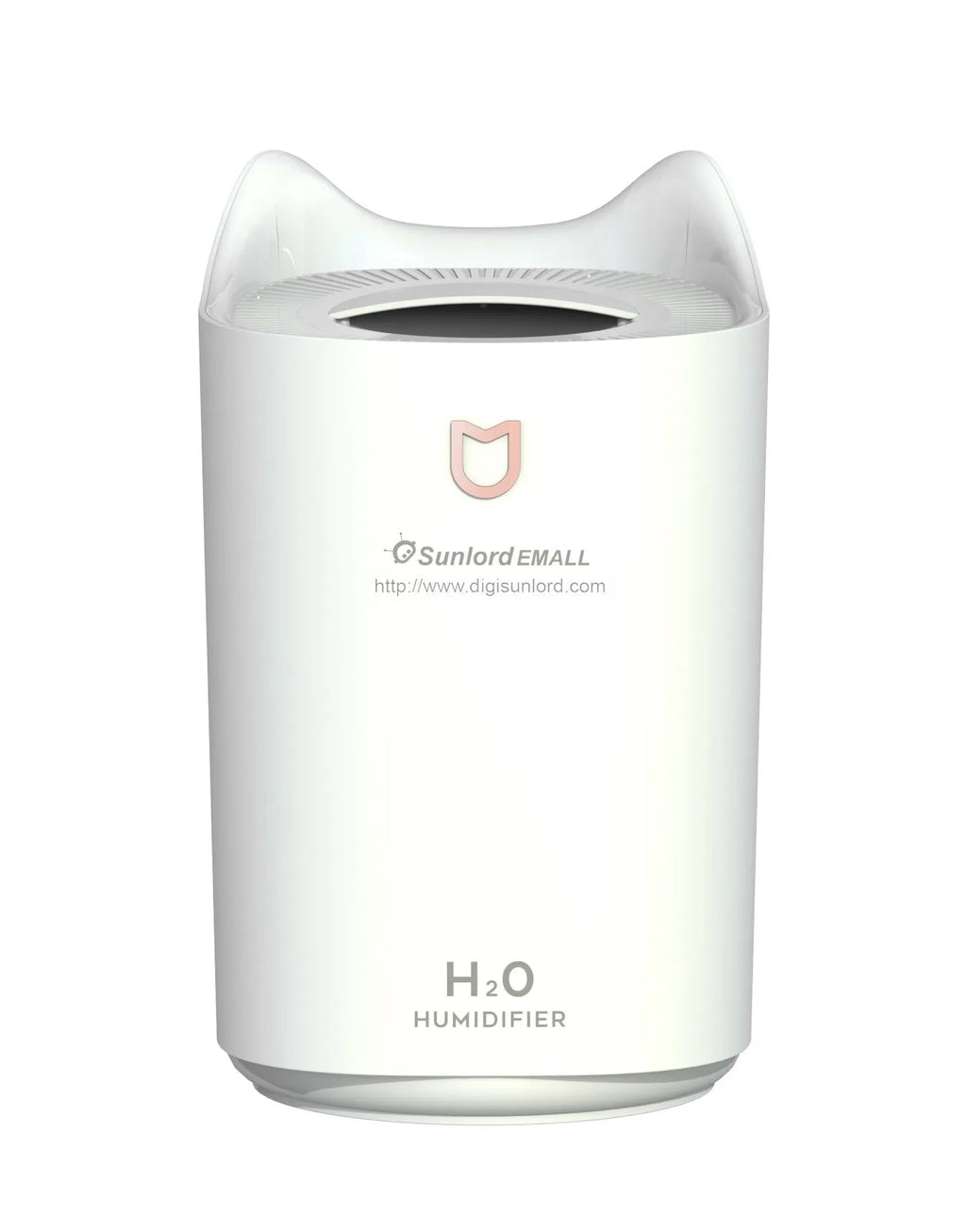 Coral Pink ultrasonic humidifier and aroma diffuser with large water tank and USB cable