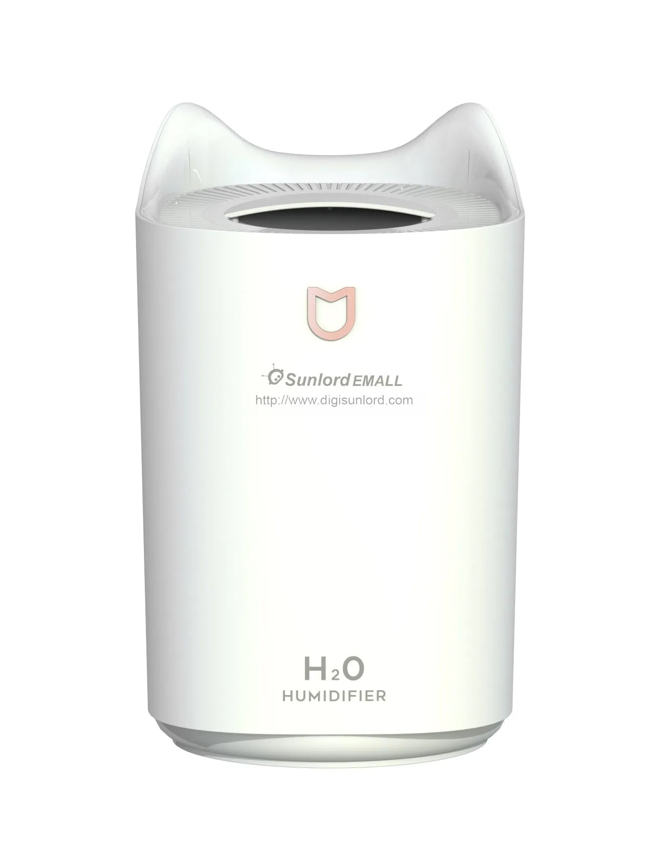 Coral Pink ultrasonic humidifier and aroma diffuser with large water tank and USB cable