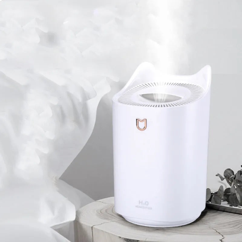 Coral Pink ultrasonic humidifier and aroma diffuser with large water tank and USB cable