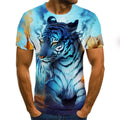 Men's casual short-sleeved T-shirt with 3D digital printing of lone bird solo pattern, loose fit, available in multiple colours