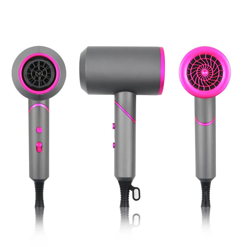 Folding handle hair dryer with two nozzles in green Phnom Penh colour
