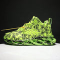 Men's camouflage pattern high-top basketball shoes with microfiber upper and rubber sole