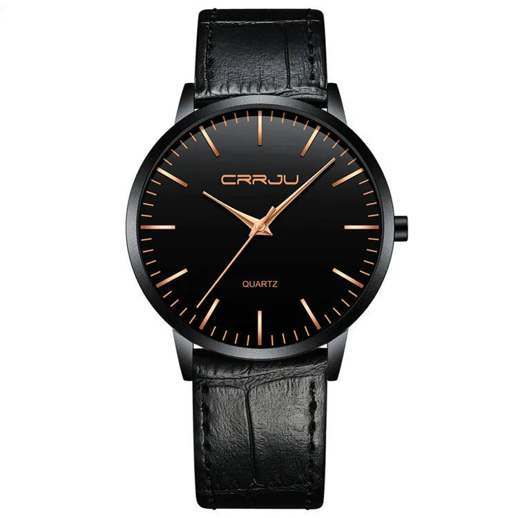 Men's and women's quartz watch with alloy case and black mesh strap on a black dial with grey characters.