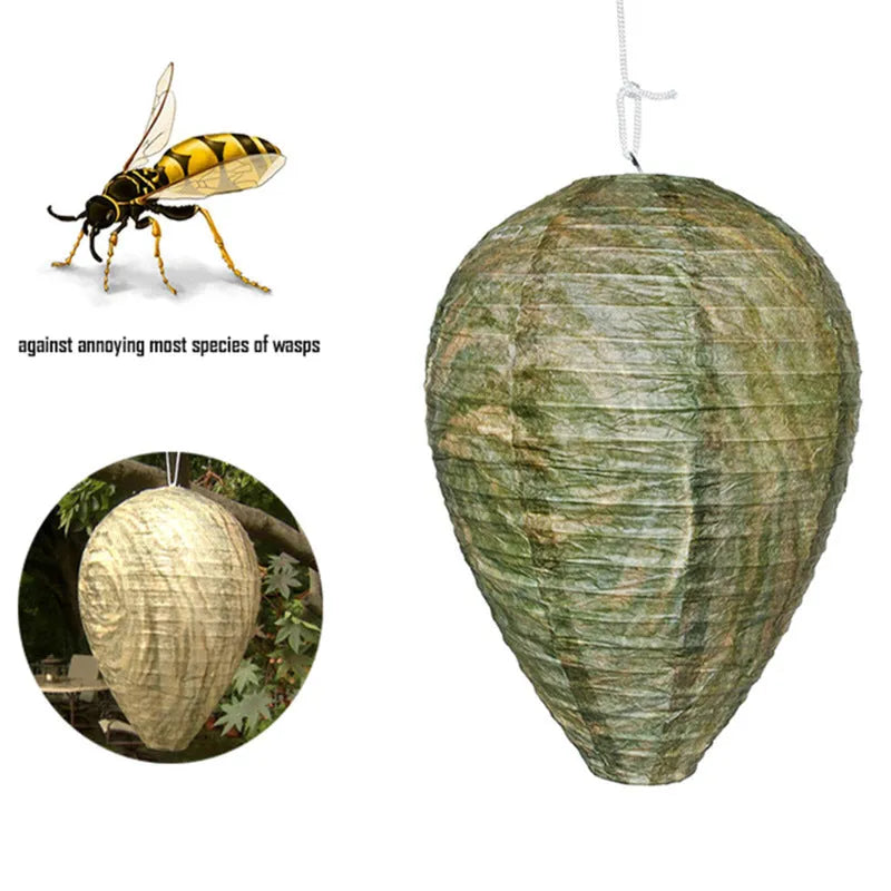 Hexagonal paper beehive lantern with wire frame measuring 22x28cm in photo colour