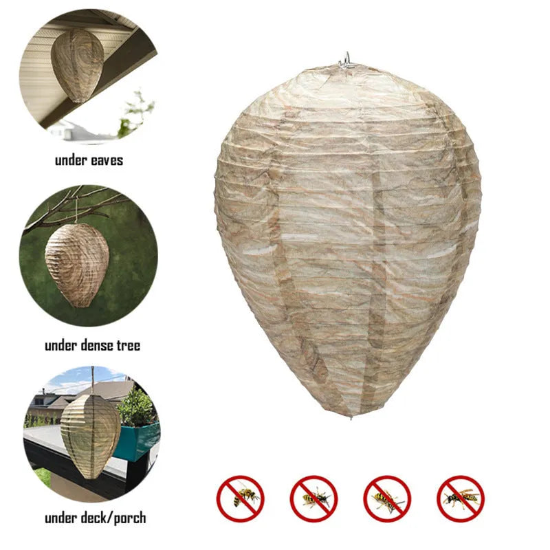 Hexagonal paper beehive lantern with wire frame measuring 22x28cm in photo colour