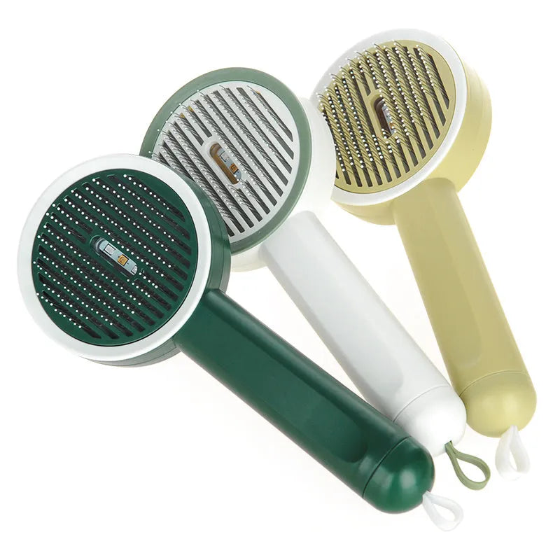 Hoopet 2-in-1 UVC pet comb and hair remover in ivory white with rounded teeth
