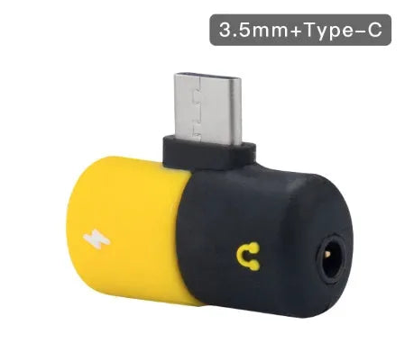 Blue Huawei smartphone charging audio adapter with 3.5mm connection port