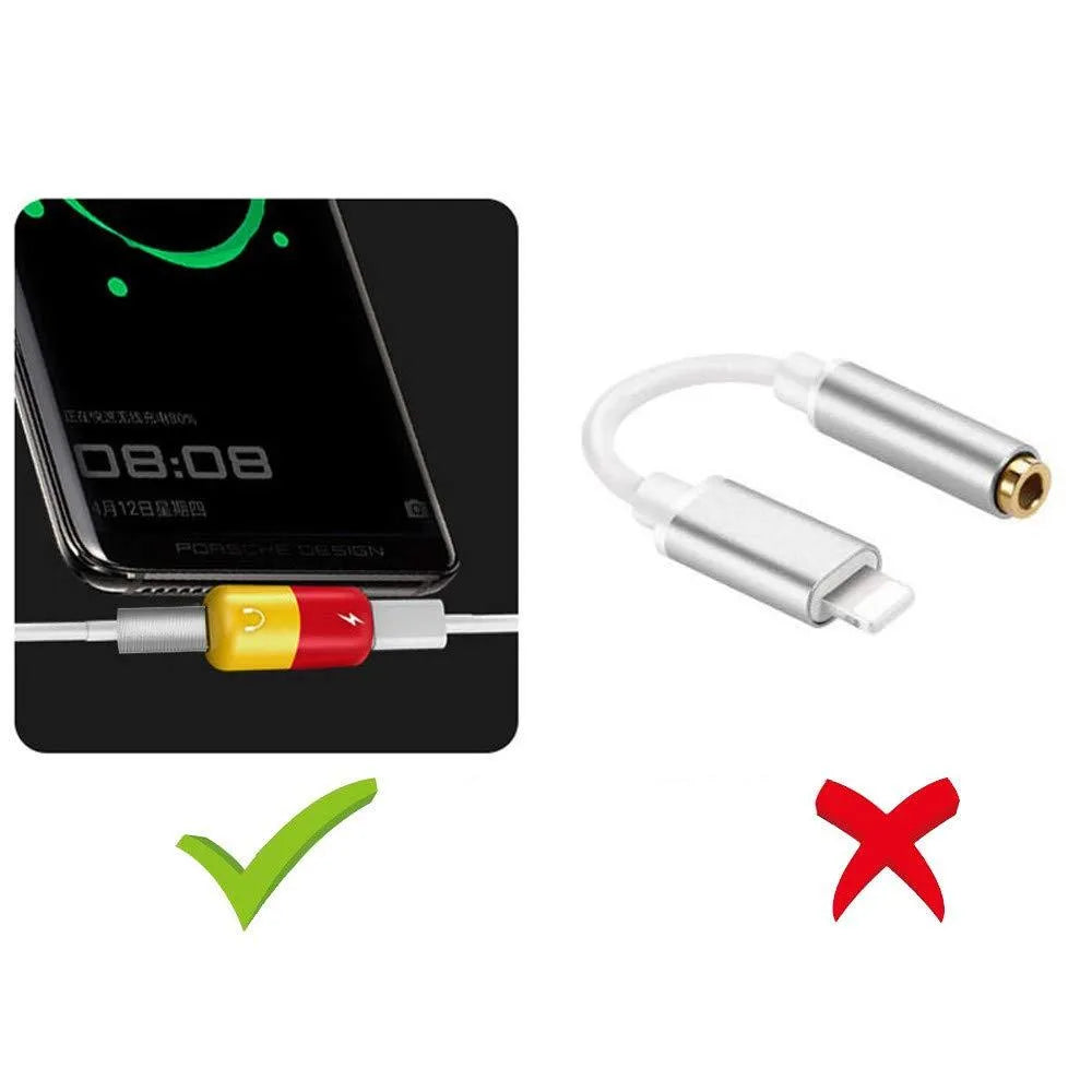 Blue Huawei smartphone charging audio adapter with 3.5mm connection port