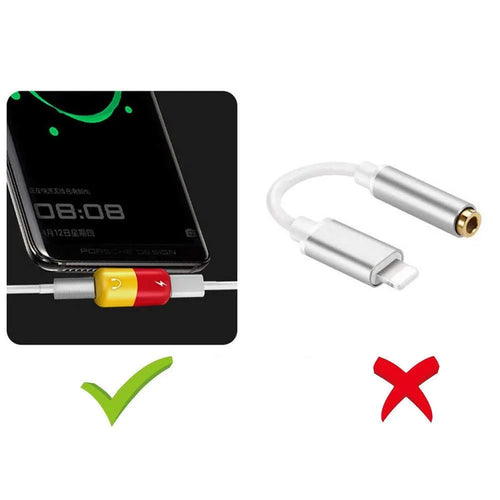 Blue Huawei smartphone charging audio adapter with 3.5mm connection port
