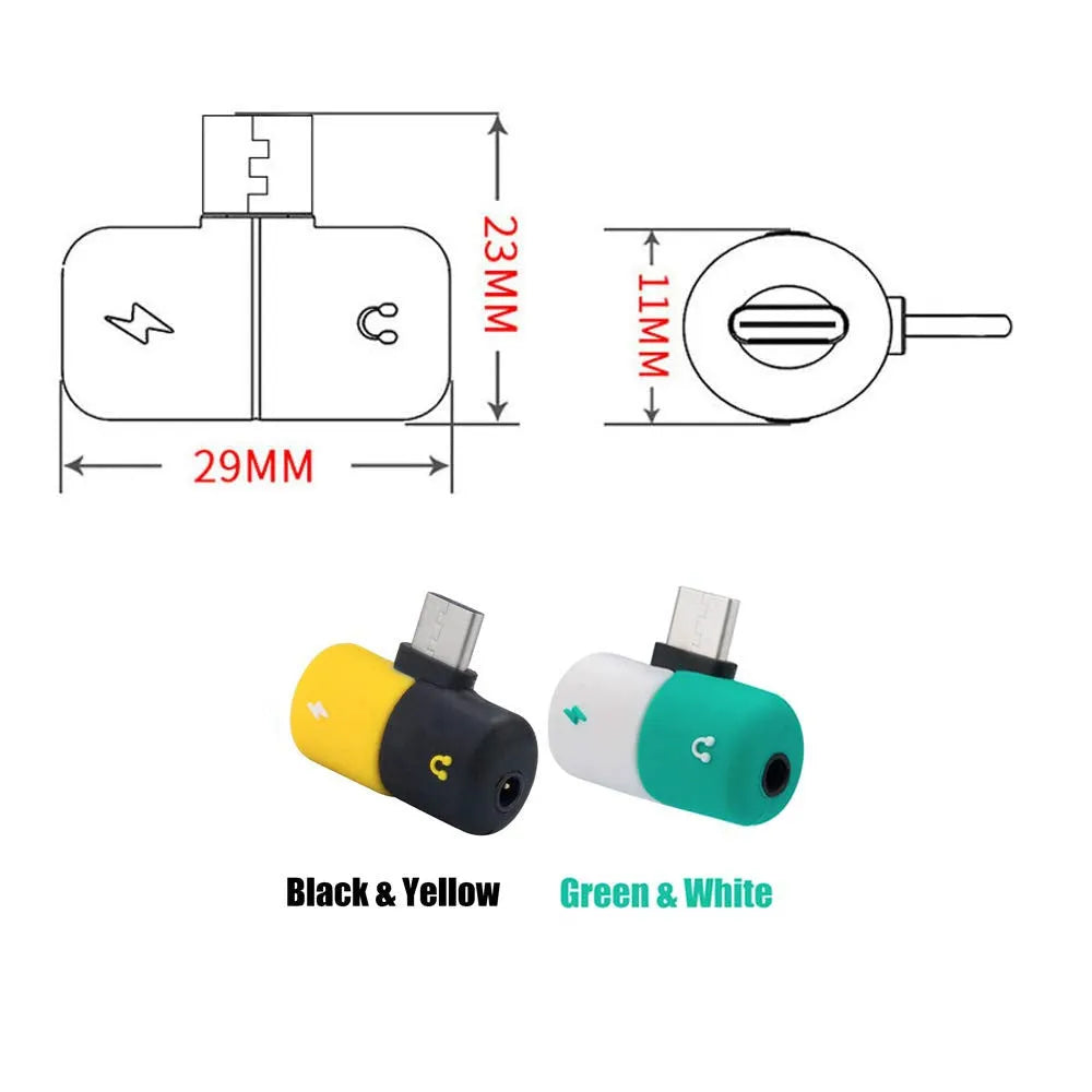 Blue Huawei smartphone charging audio adapter with 3.5mm connection port