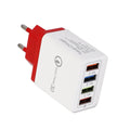 Simple luminous 4 USB port mobile phone charger in selected colour with charging indicator light