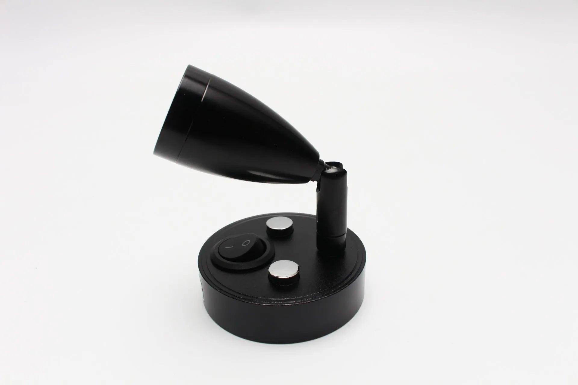 12V 1W LED reading light with aluminium shade and switch, black finish
