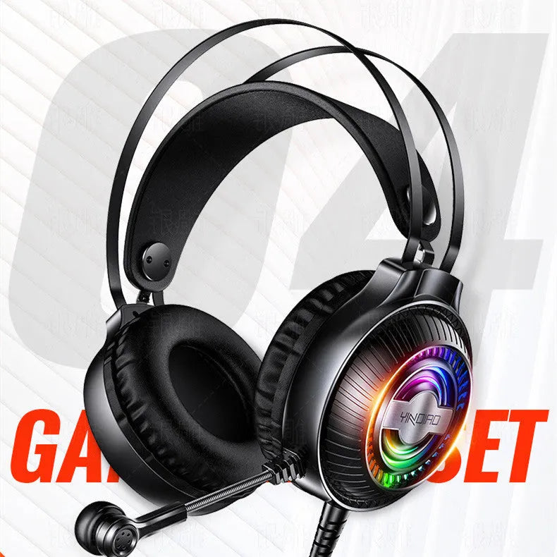 Black wired computer headset with adjustable headband, protein earmuffs, and 3.5mm plug for PC desktop use