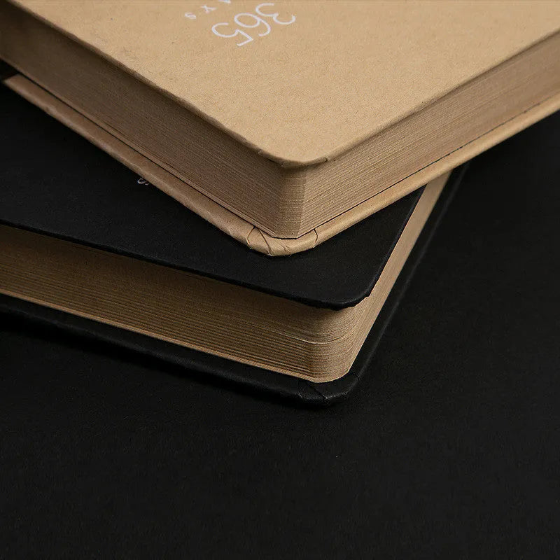 Hardcover A5 locked diary notebook in black with built-in lock, 365 Daolin paper pages, and schedule book design