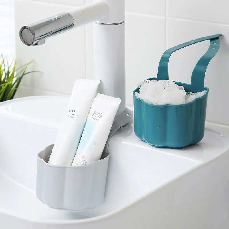 Nordic style plastic kitchen sink drain basket in dark blue colour