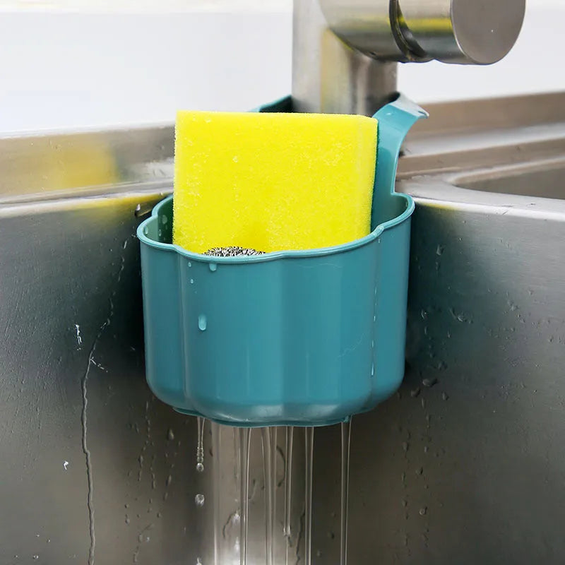 Nordic style plastic kitchen sink drain basket in dark blue colour