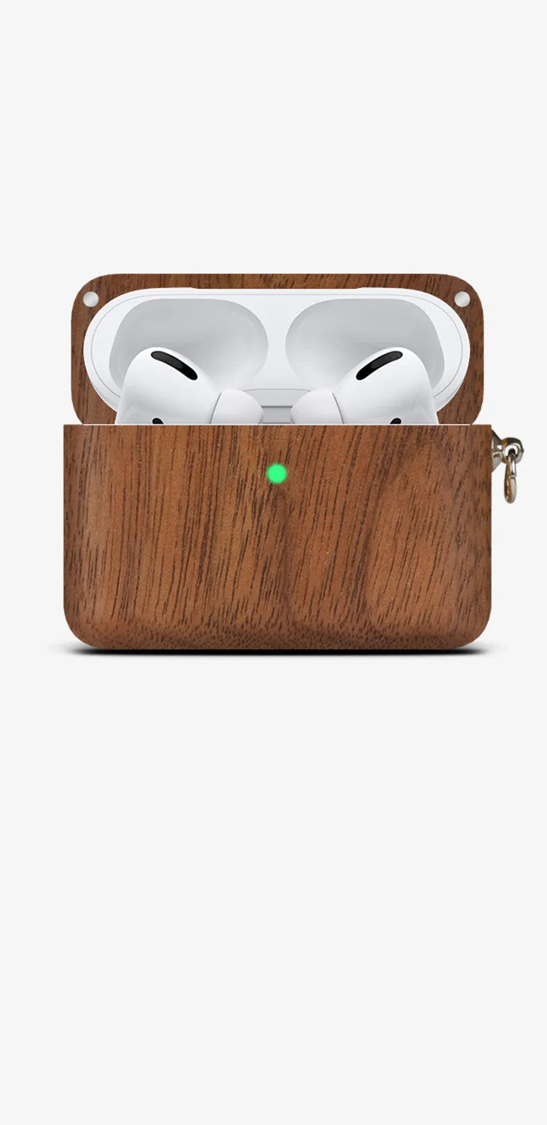 Solid wood Bluetooth earphone sleeve and case with lanyard in various wood finishes like bamboo and walnut.