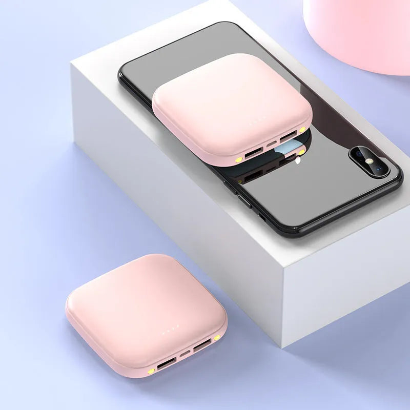 Mini power bank 20000mAh with LED flashlight in black, blue, pink or white colours