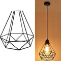 Black iron Nordic retro hanging chandelier with 21x26x26cm dimensions for living room