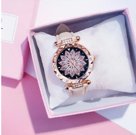 Women's diamond fashion watch with round 32mm dial and mineral glass in nine colour options