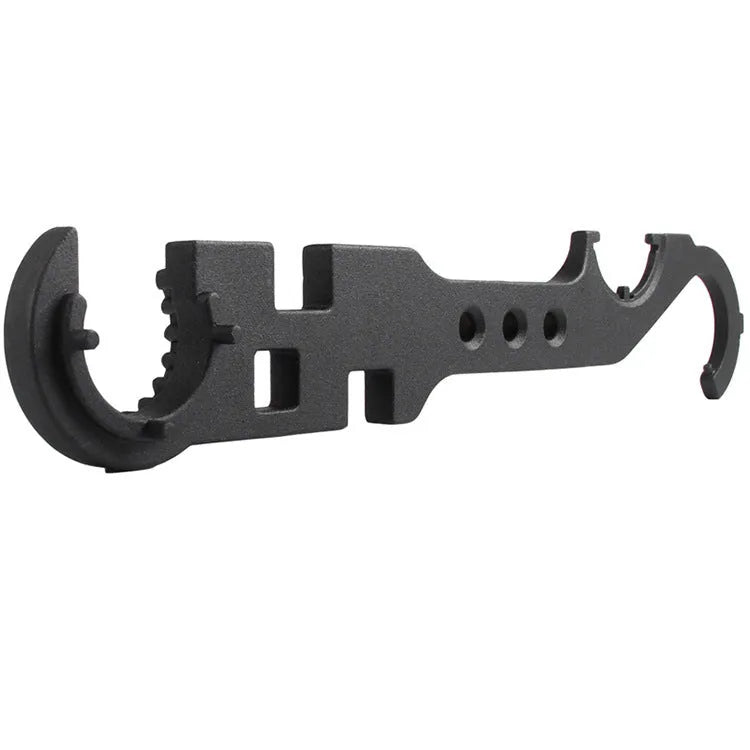 Black all-steel combination wrench for AR-15 and M4 firearm maintenance with dual-purpose design