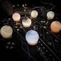 Nordic style bedside table lamp with glass shade in multiple colour options