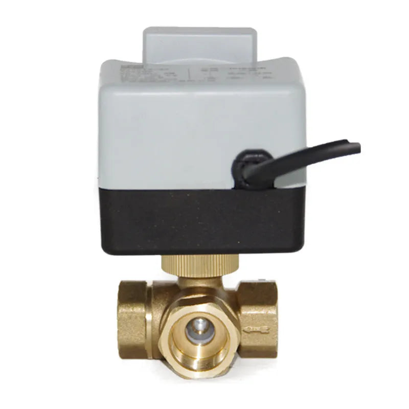 Hand-automatic integrated 220V brass ball valve with electric actuator and limit switch for two-way or three-way flow
