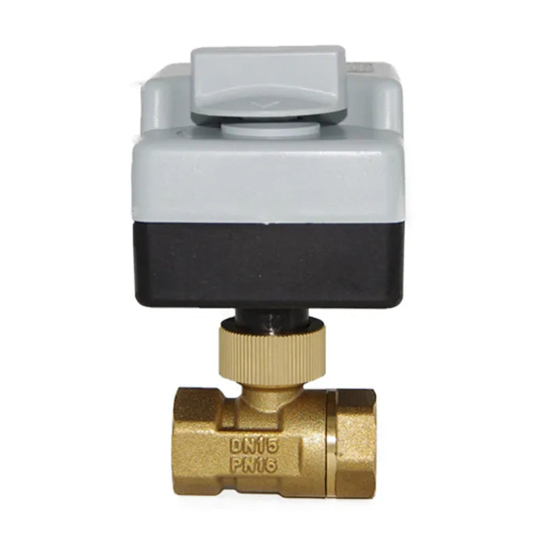 Hand-automatic integrated 220V brass ball valve with electric actuator and limit switch for two-way or three-way flow
