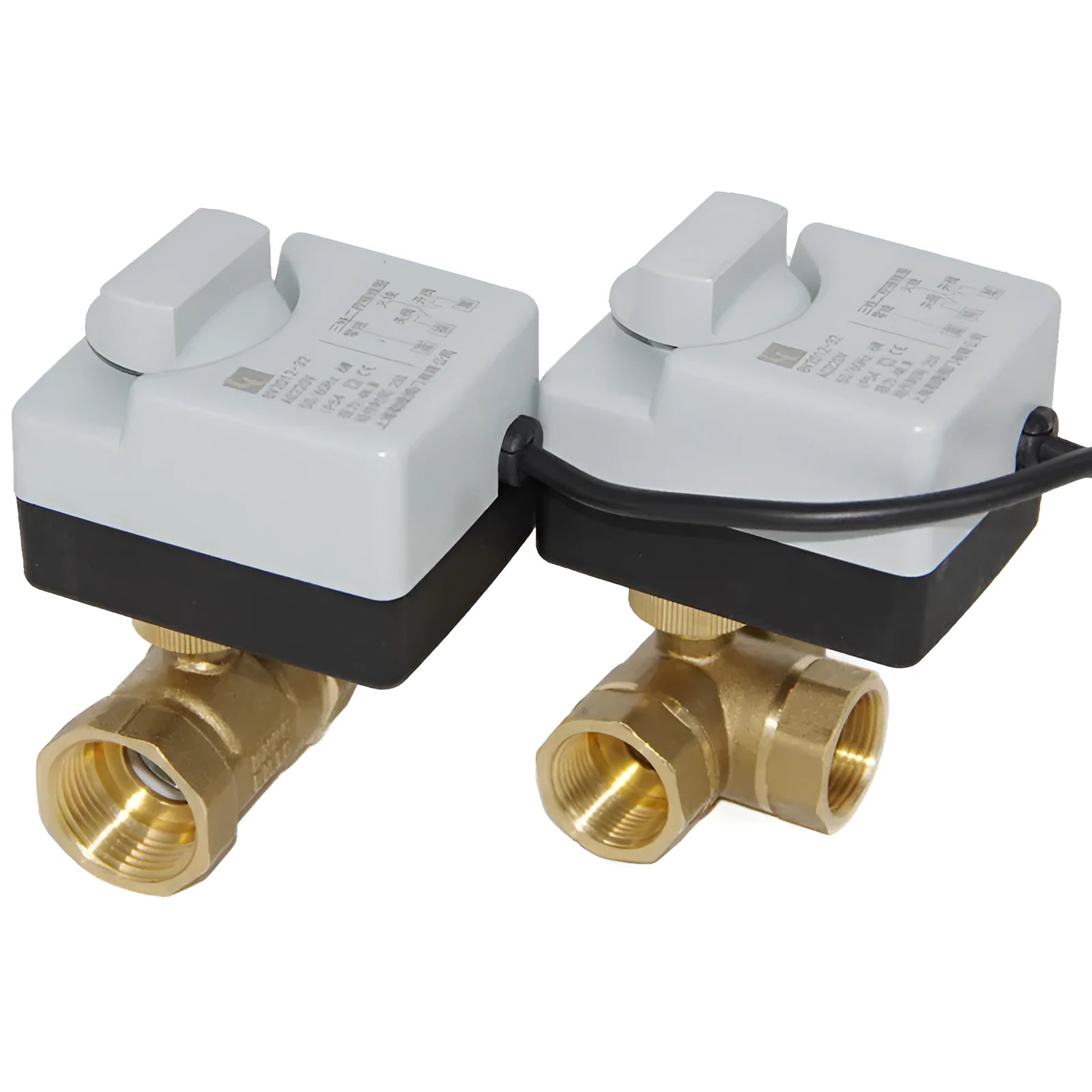 Hand-automatic integrated 220V brass ball valve with electric actuator and limit switch for two-way or three-way flow