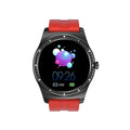 47mm circular smart watch with silicone strap, showing heart rate and blood pressure on its touchscreen display.