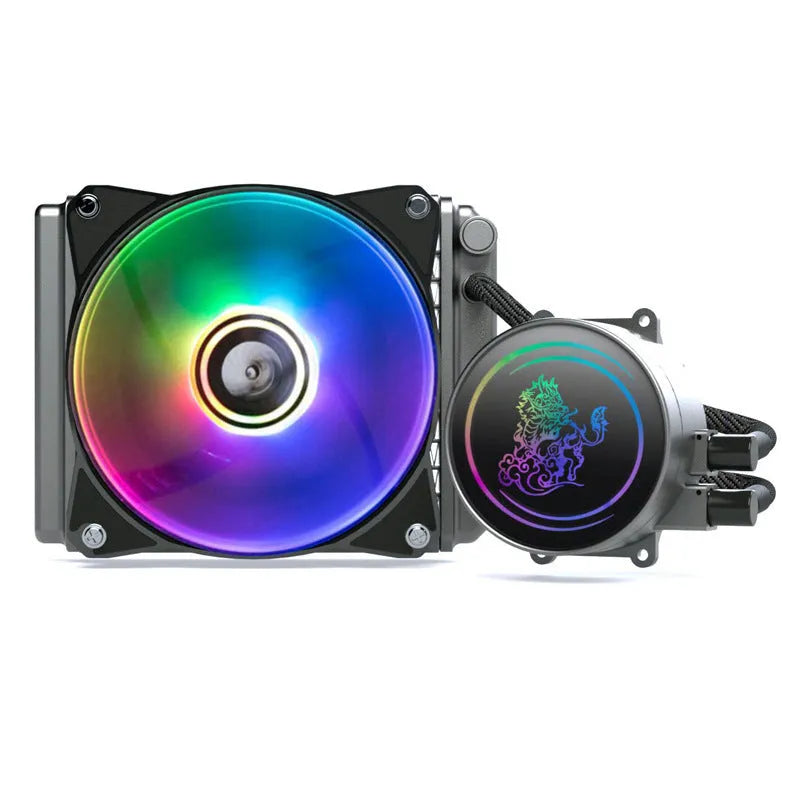 Kirin 240 CPU water cooling radiator with colourful RGB lighting and copper-aluminium construction
