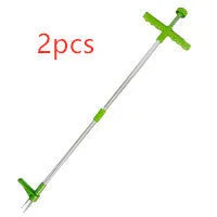 Aluminium and plastic manual garden weeder and digging tool measuring 50cm long.