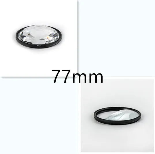 77mm split focus filter half moon mirror for SLR cameras with rotatable design