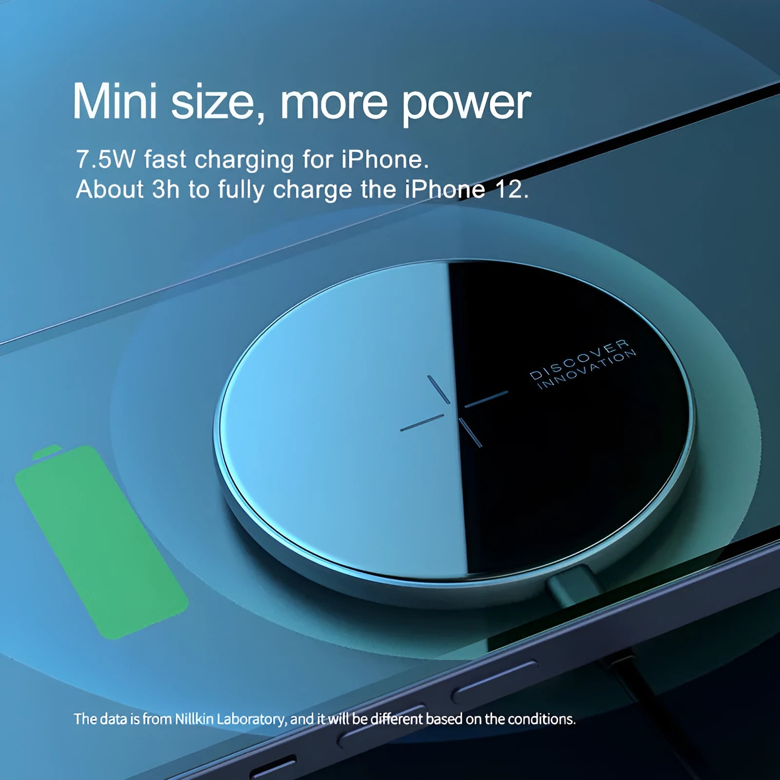 Black MagSlim Model NKT06 magnetic wireless charger for mobile phones with 10W output capability
