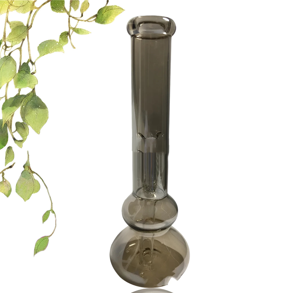 Pure colour glass geometric vase ornament shown on a tabletop and in a hanging position.