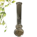 Pure colour glass geometric vase ornament shown on a tabletop and in a hanging position.
