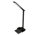 Wireless charging desk lamp with LED lighting in black or white colour options
