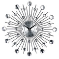 33cm round silver metal wall clock with aluminium dial showing pointer and number display