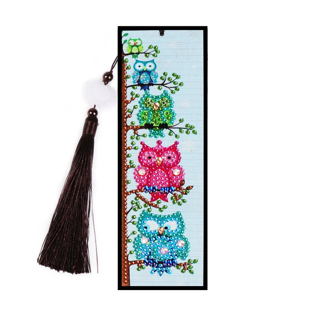 DIY diamond painting bookmark kit with mandala pattern and 5D crystal diamonds