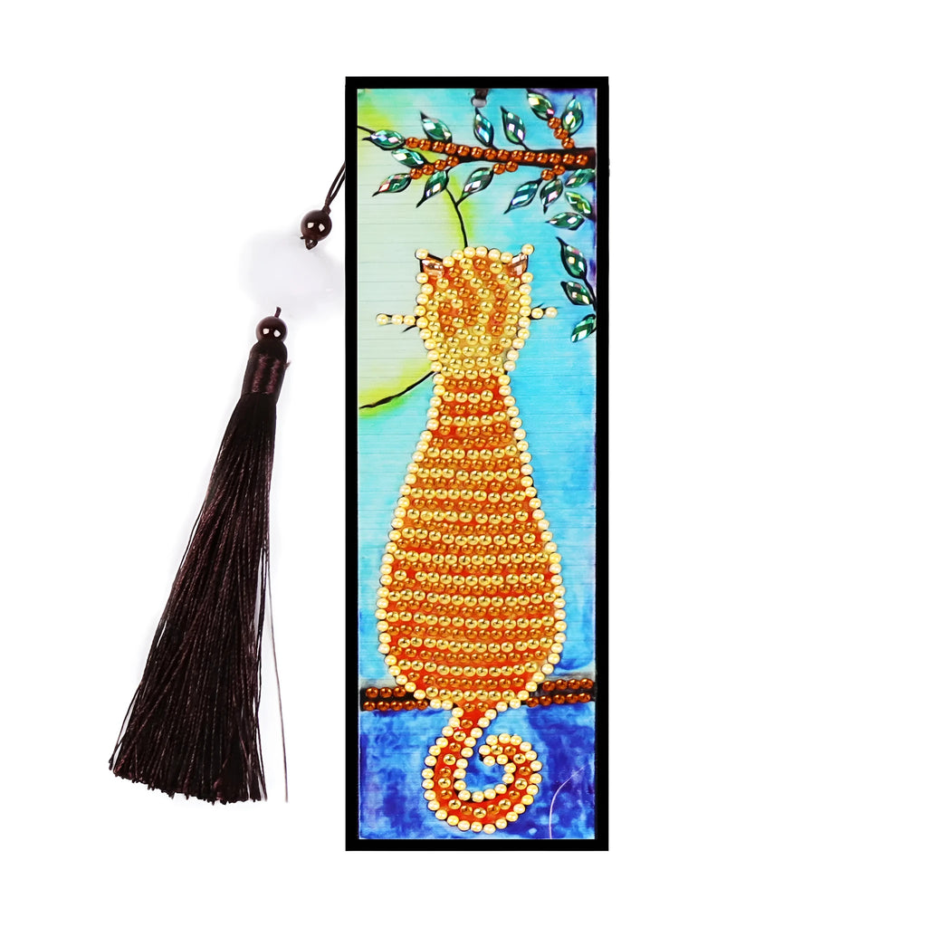 DIY diamond painting bookmark kit with mandala pattern and 5D crystal diamonds