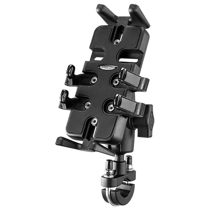 Black nylon mobile phone mounting bracket with U-shaped handlebar clamp C-8308