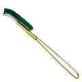 Green mini elbow brush with nylon wire head and metal handle for rust removal.