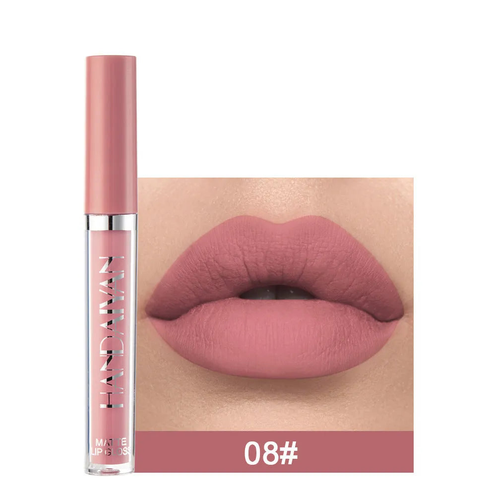 HANDAIYAN matte non-stick cup liquid lipstick in a 2.5ml tube with various colour style options.