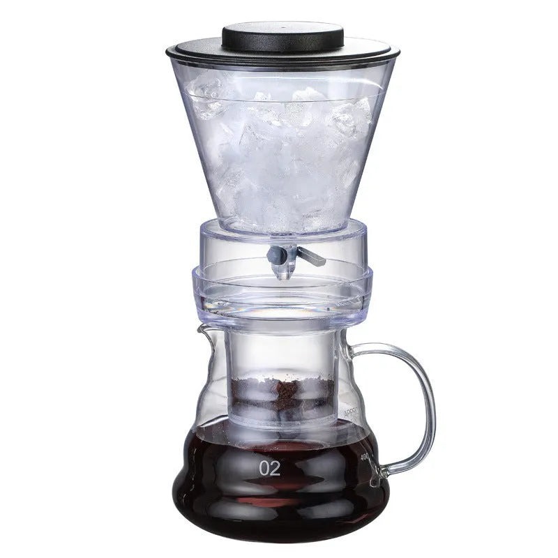 Glass ice drip coffee pot cold brew maker drip type coffee machine New Chinese style